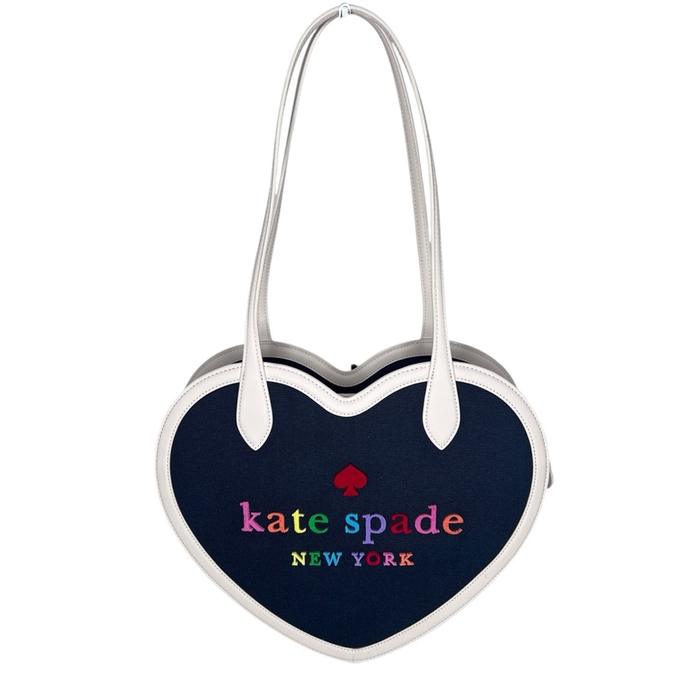 Kate Spade Rainbow Collection Love Shack Heart Tote Blazer Blue Multi Color NWT
